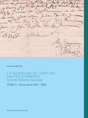 cover image of La seigneurie de Lanet en Hautes-Corbières (Vème-XIXème siècles)